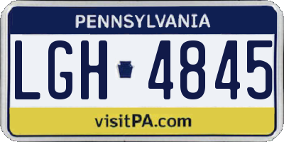 PA license plate LGH4845