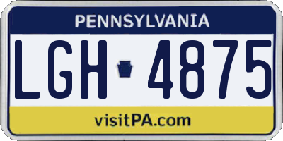 PA license plate LGH4875