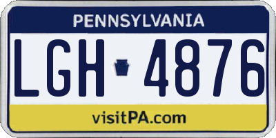 PA license plate LGH4876