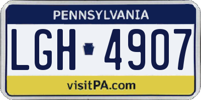 PA license plate LGH4907