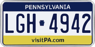 PA license plate LGH4942