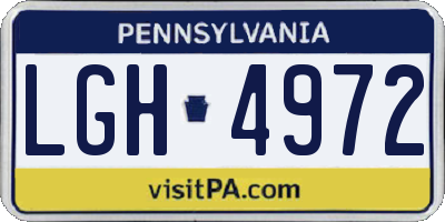 PA license plate LGH4972