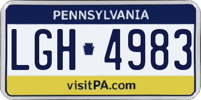 PA license plate LGH4983