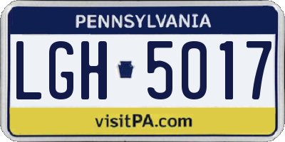 PA license plate LGH5017
