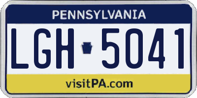 PA license plate LGH5041