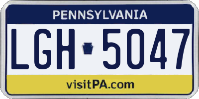 PA license plate LGH5047