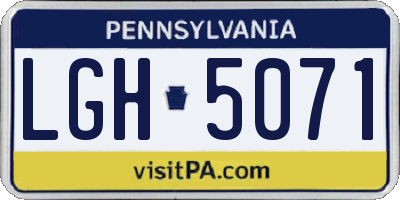 PA license plate LGH5071