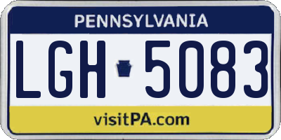 PA license plate LGH5083