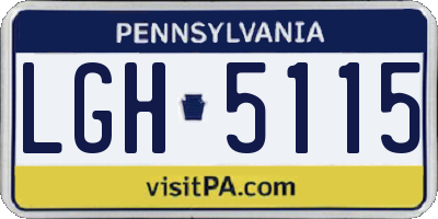 PA license plate LGH5115