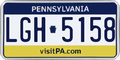 PA license plate LGH5158