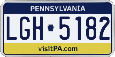PA license plate LGH5182