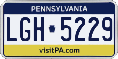 PA license plate LGH5229