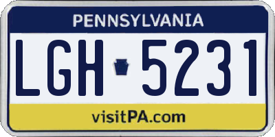PA license plate LGH5231