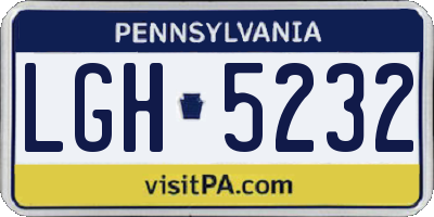 PA license plate LGH5232