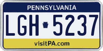 PA license plate LGH5237