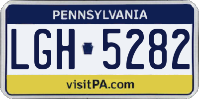 PA license plate LGH5282