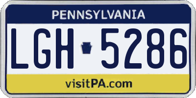 PA license plate LGH5286