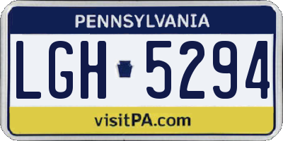 PA license plate LGH5294