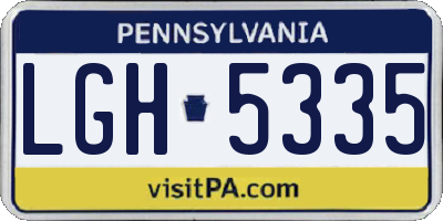 PA license plate LGH5335