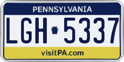 PA license plate LGH5337