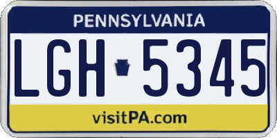 PA license plate LGH5345