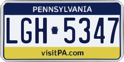 PA license plate LGH5347