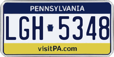 PA license plate LGH5348