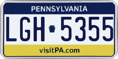 PA license plate LGH5355