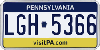 PA license plate LGH5366