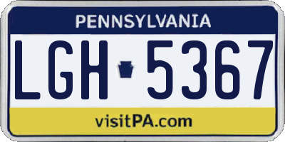 PA license plate LGH5367