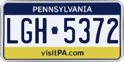 PA license plate LGH5372