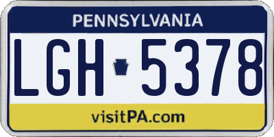 PA license plate LGH5378