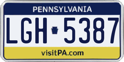 PA license plate LGH5387