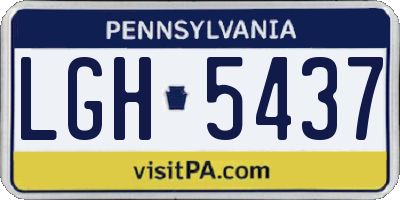 PA license plate LGH5437