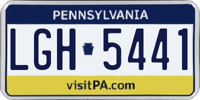 PA license plate LGH5441