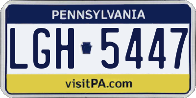 PA license plate LGH5447