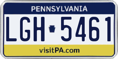 PA license plate LGH5461