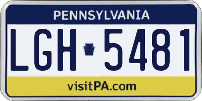 PA license plate LGH5481