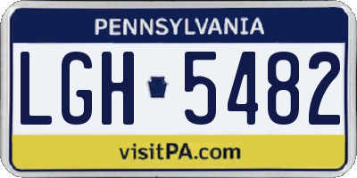 PA license plate LGH5482