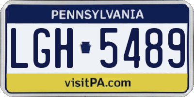 PA license plate LGH5489
