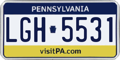 PA license plate LGH5531