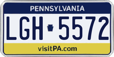 PA license plate LGH5572