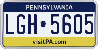 PA license plate LGH5605