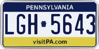 PA license plate LGH5643