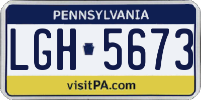 PA license plate LGH5673