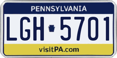 PA license plate LGH5701
