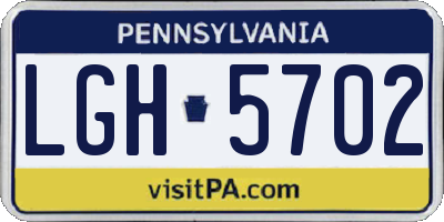 PA license plate LGH5702