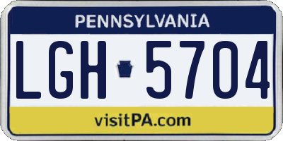 PA license plate LGH5704