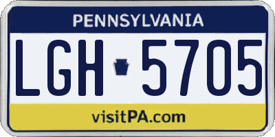PA license plate LGH5705
