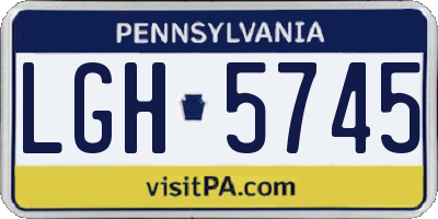 PA license plate LGH5745